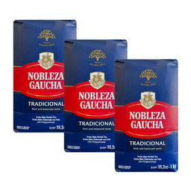 Nobleza Gaucha Yerba Mate loose-leaf tea, ready to brew, rich aroma.
