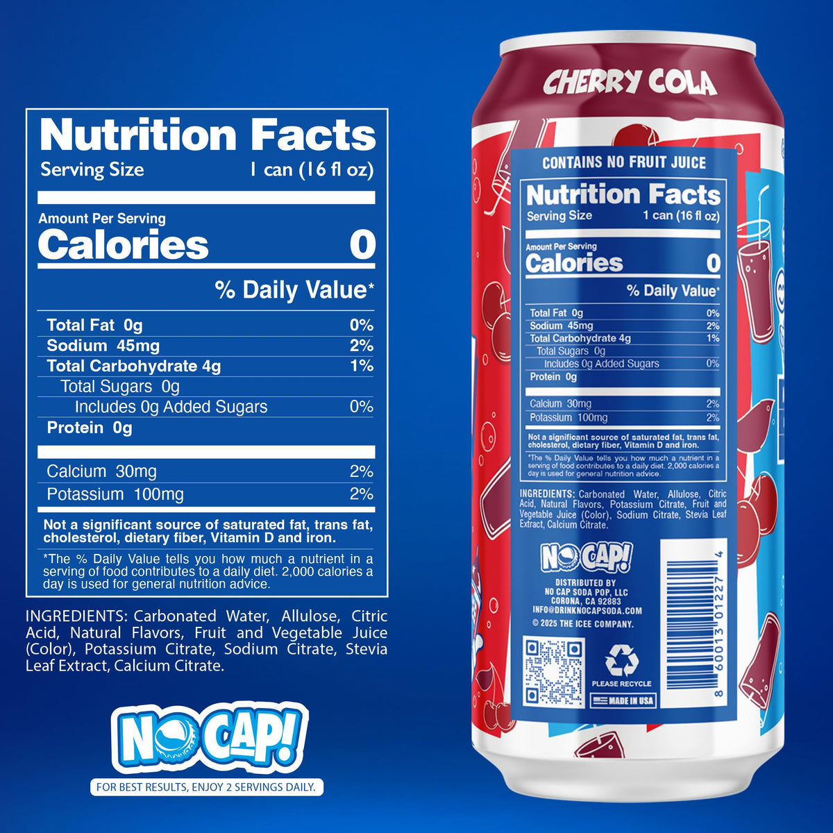NO CAP! 12-pack display shows family-friendly, caffeine-free refreshment