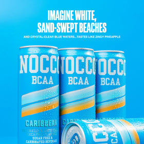 NOCCO BCAA drink after workouts with 3 g BCAAs and vitamins.