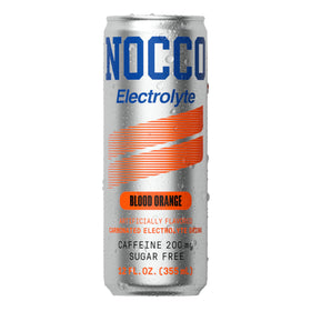 NOCCO Electrolyte Blood Orange label showcases electrolytes and vitamin blend for hydration