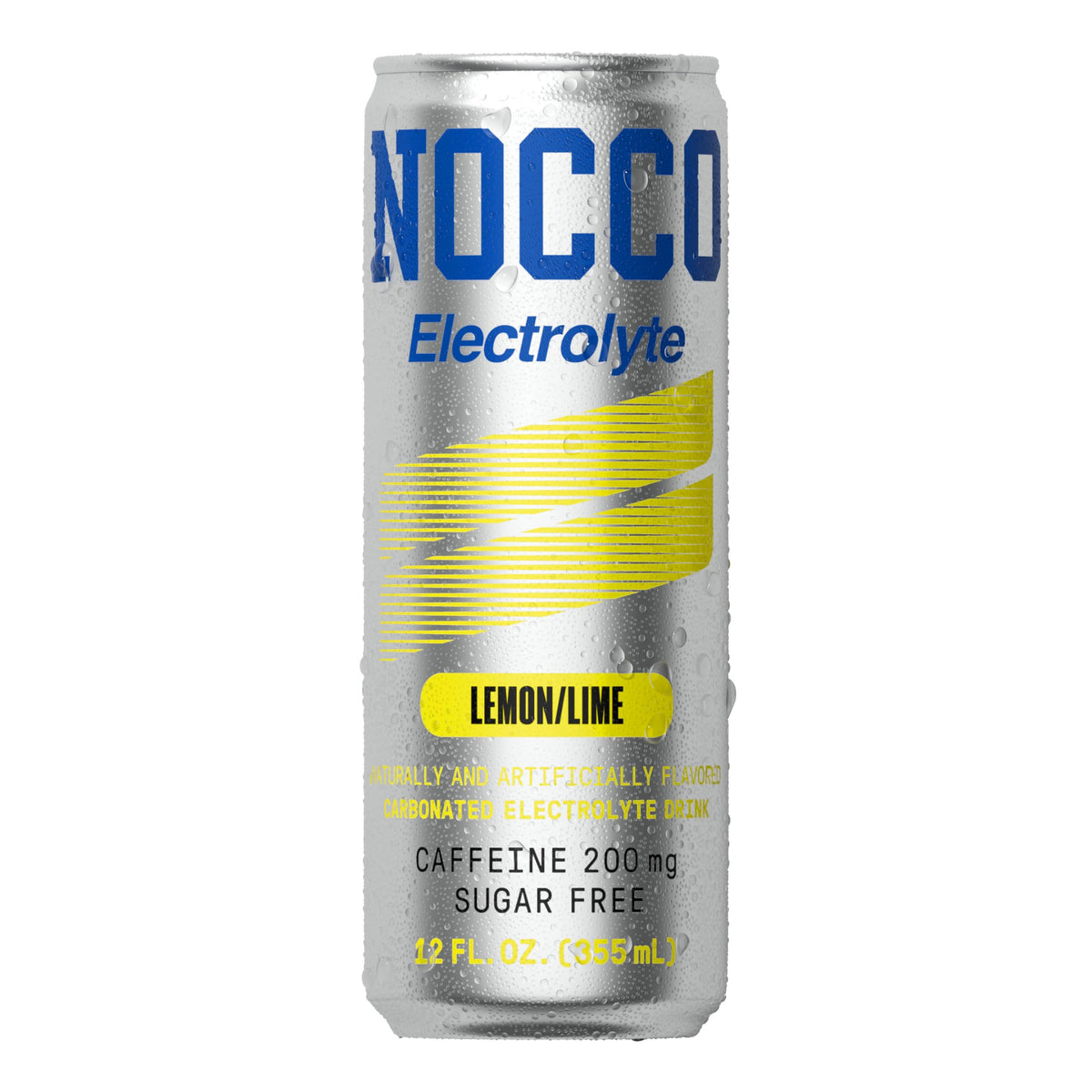 NOCCO Electrolyte Lemon/Lime can sideview with hydration focus for recovery after training
