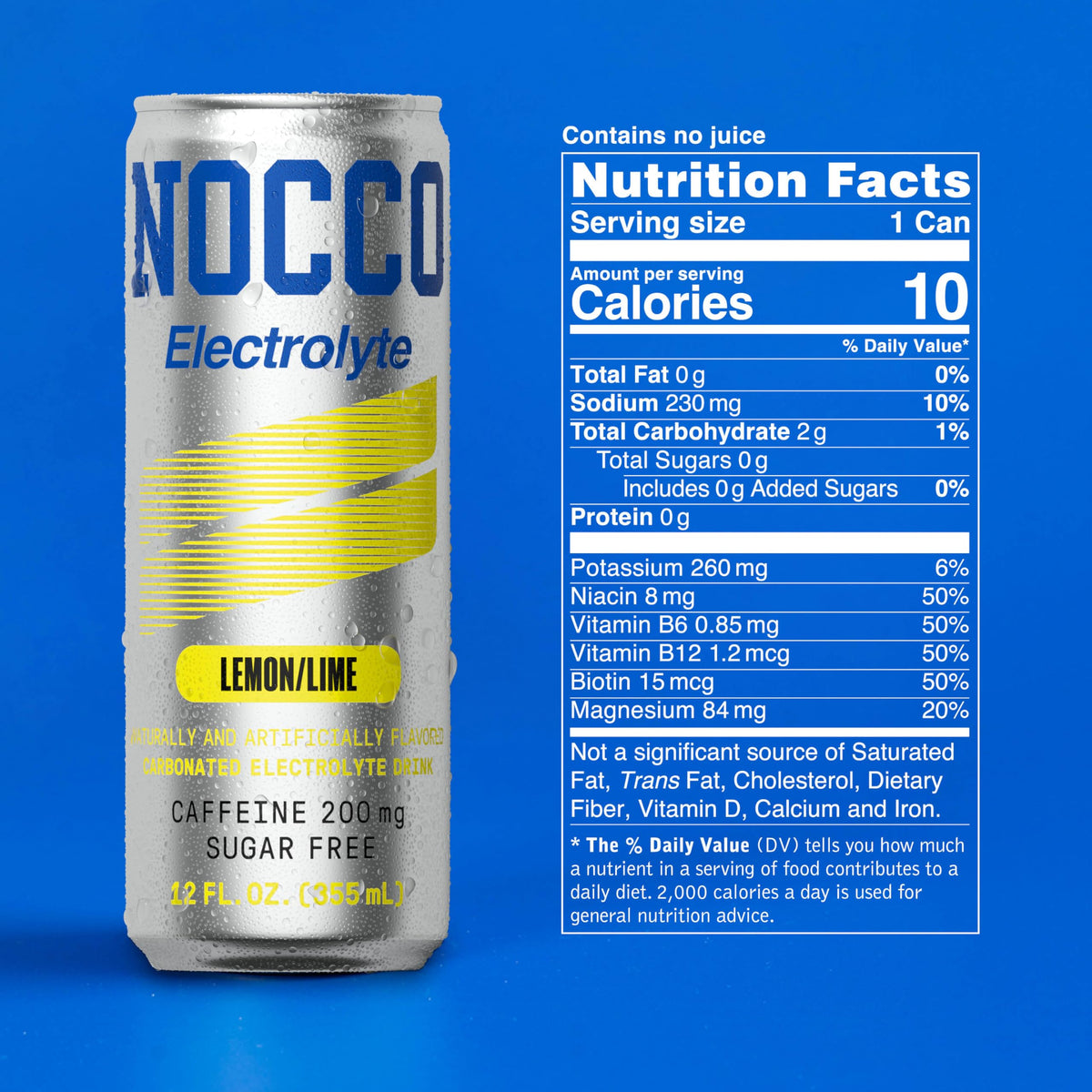 NOCCO Electrolyte Lemon/Lime grab-and-go bottle closeup for fast hydration