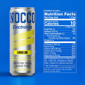 NOCCO Electrolyte Lemon/Lime grab-and-go bottle closeup for fast hydration