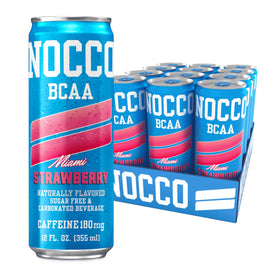 NOCCO Miami Strawberry energy can with caffeine boost for busy, on-the-go days.