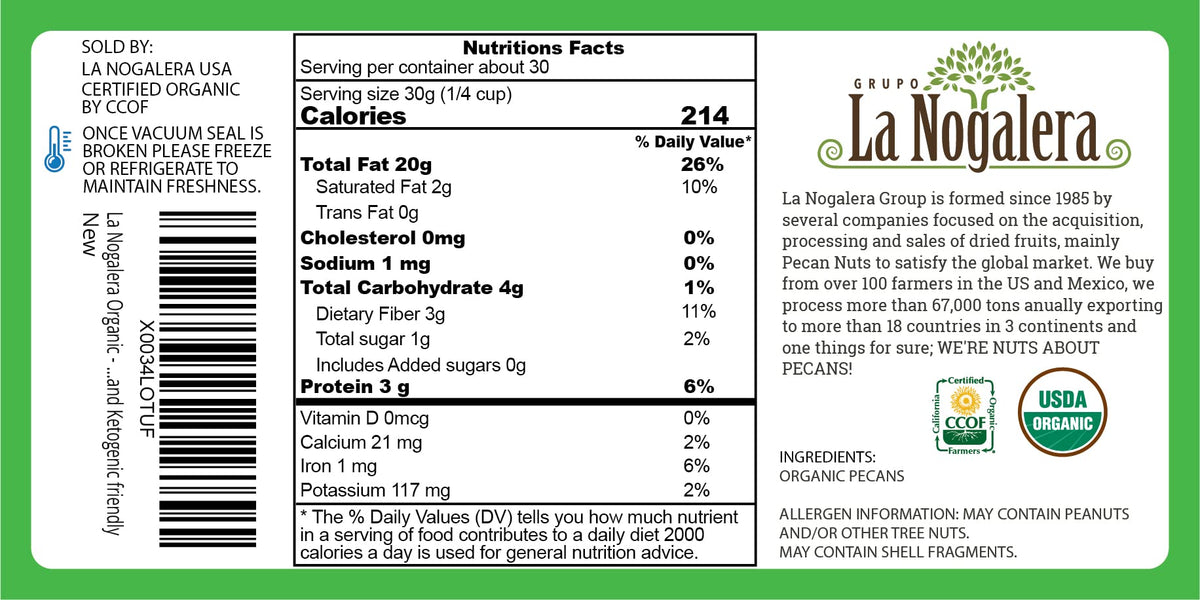Nogalera pecans are kosher and halal certified, versatile for toppings and meals.