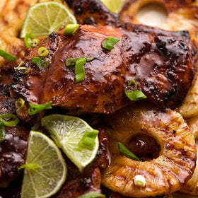 NOH Hula-Hula sauce on grilled chicken for a glossy glaze.