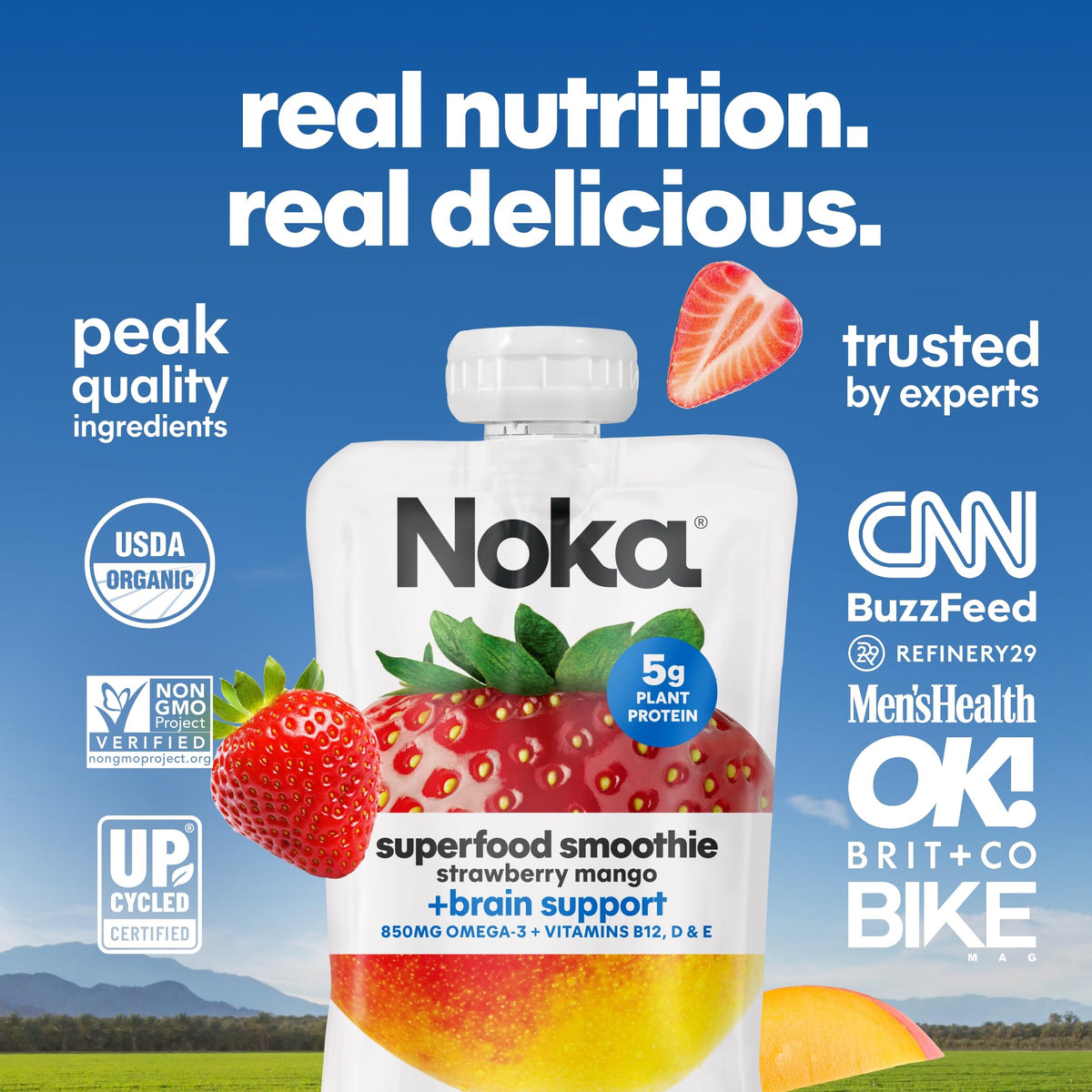 NOKA portable smoothie on-the-go pouch for travel or work
