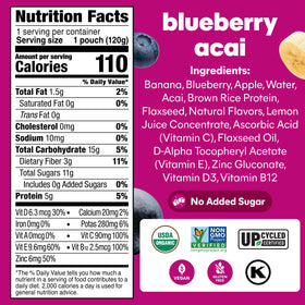NOKA smoothie pouch front view ideal for quick breakfasts or school lunches.