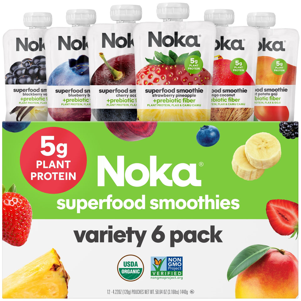 NOKA smoothie pouch Strawberry Pineapple for on-the-go healthy snack