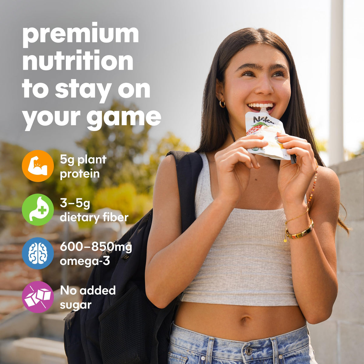 NOKA Superfood Smoothie variety-pack display shows multiple flavors.