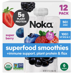 NOKA Superfood Super Berry pouch front view for on-the-go snacking