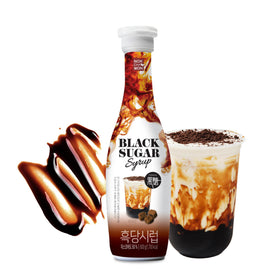 Nokchawon Black Sugar Syrup bottle closeup for authentic boba flavor