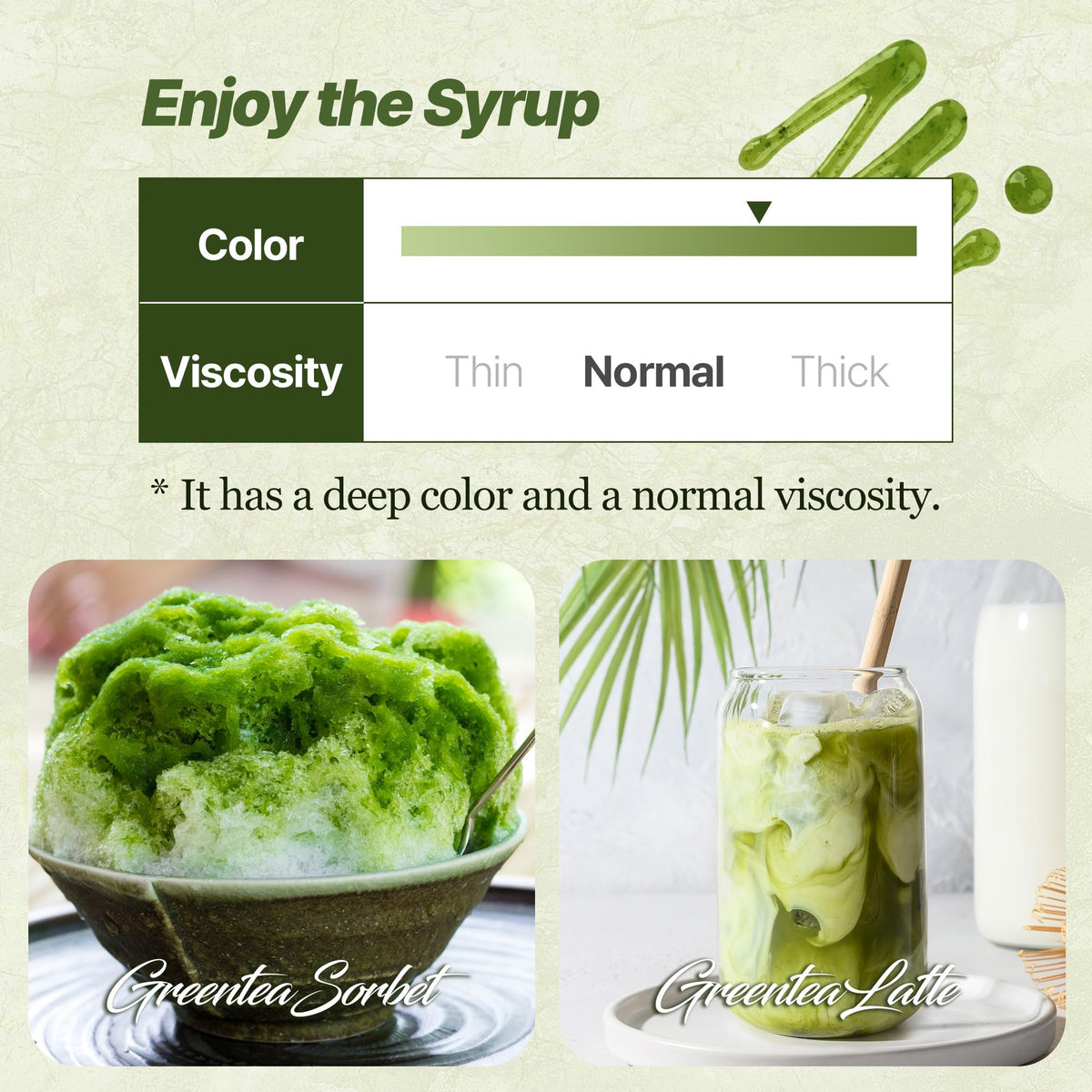 Nokchawon Yogurt topping with green tea syrup for a bright flavor boost.