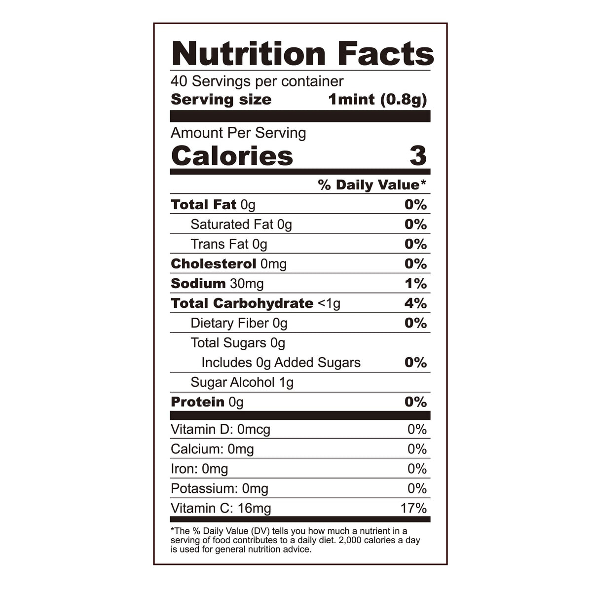 Nokkomo ingredients and sugar-free notes for a clean label