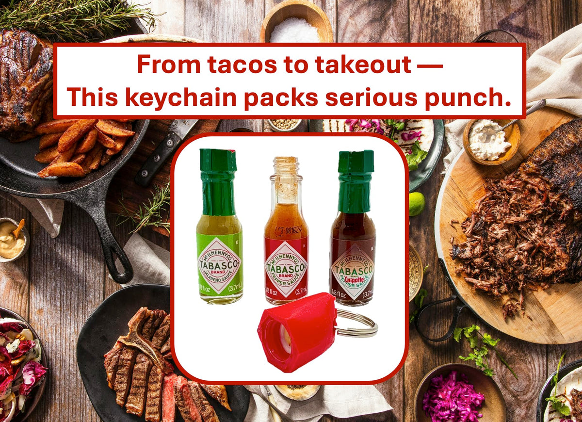 Nomad Enterprises red keychain design keeps flavor within reach.