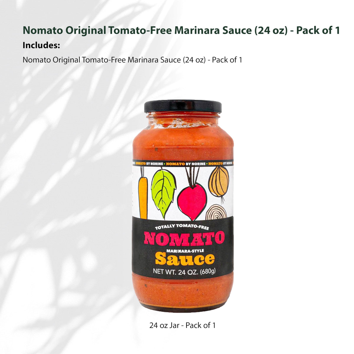 Pouring Nomato Original tomato-free marinara sauce over pasta