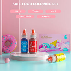 Nomeca durable packaging keeps colors organized in baking setup.