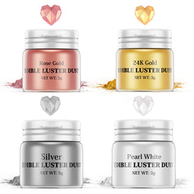 Nomeca Luster Dust 24K gold on fondant adds a luxurious metallic shine