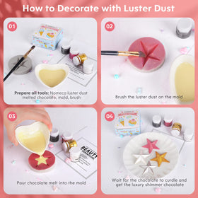 Nomeca Luster Dust pearl white gives a soft, luminous glow to gumpaste