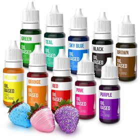 Nomeca oil coloring red bottle pour for chocolate and candy melts.