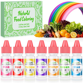 Nomeca rainbow collection bottle shows seven natural colors for vibrant desserts