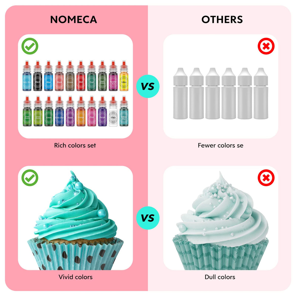 Nomeca squeezable bottle enables controlled, mess-free color application.