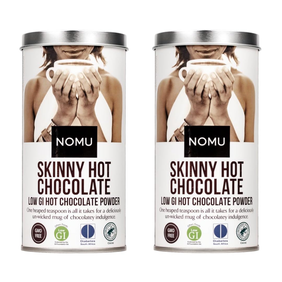 NOMU Skinny 60 percent Cocoa hot chocolate pack shot highlights keto-friendly indulgence