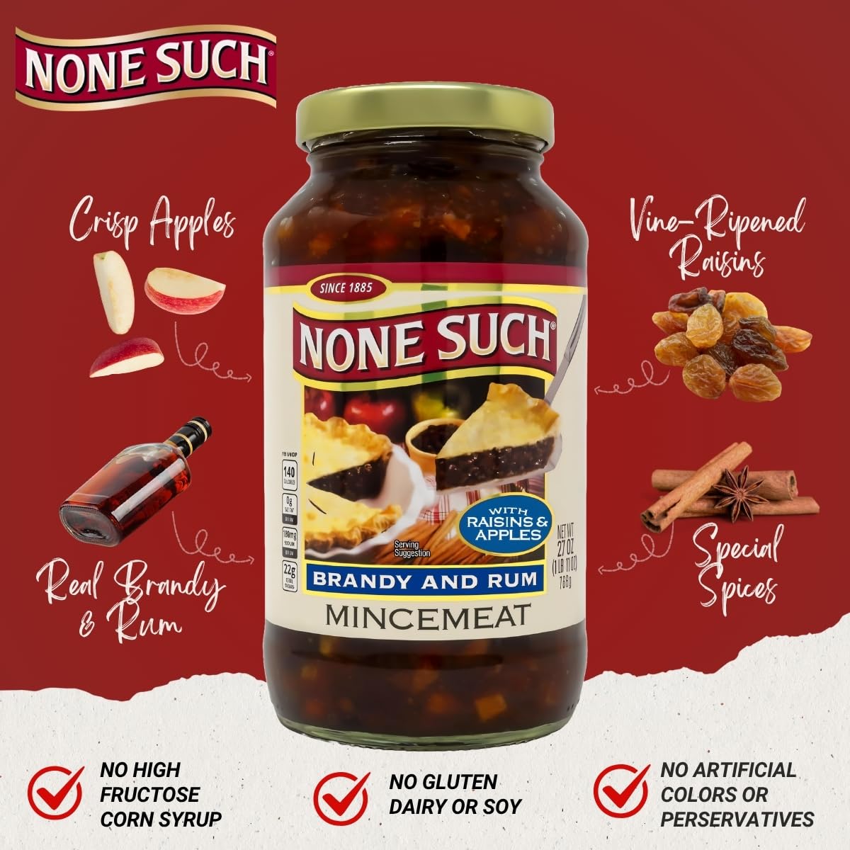 None Such mincemeat label highlights heritage and premium ingredients