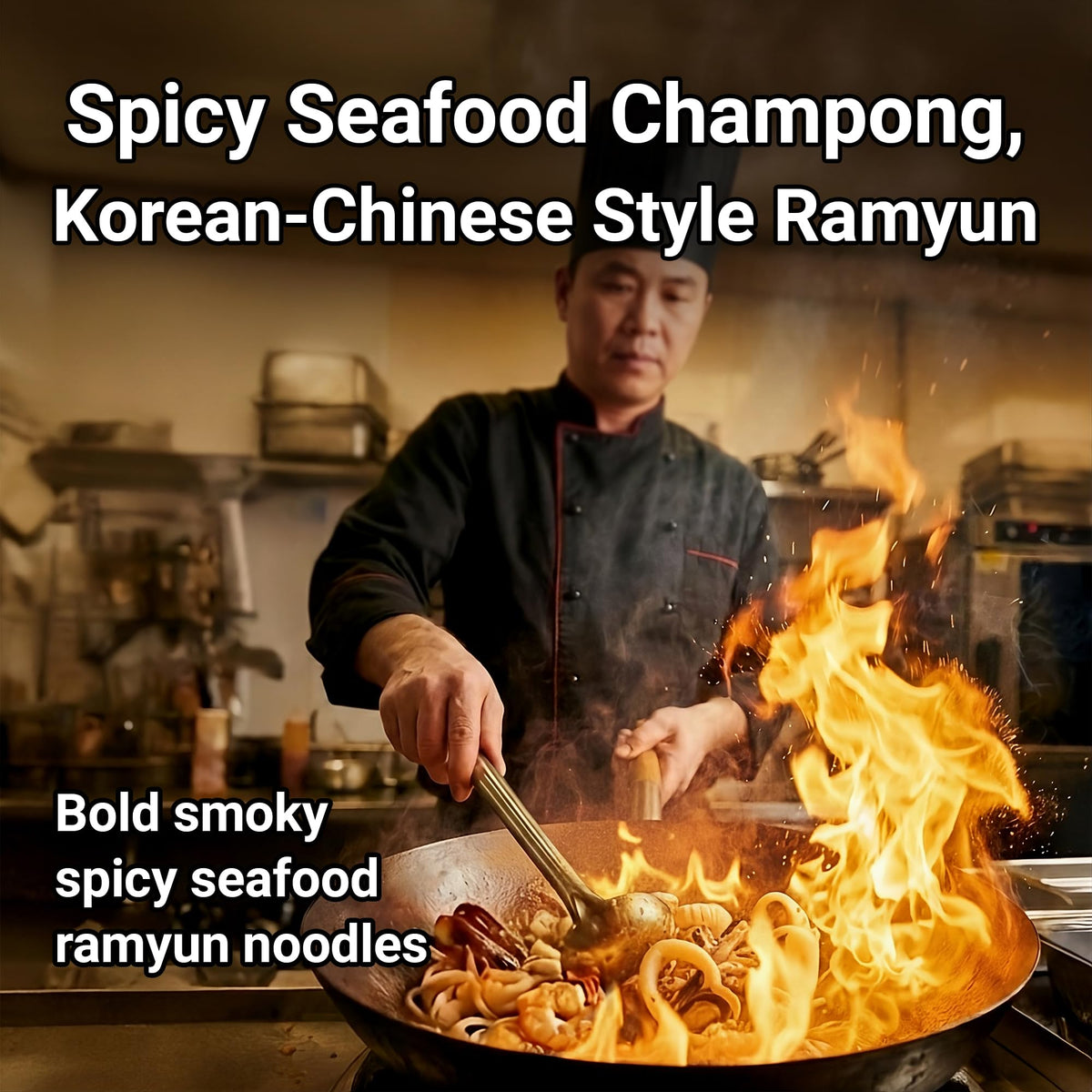 Nongshim Champong Ramyun spicy-broth-essence with smoky aroma and chili heat