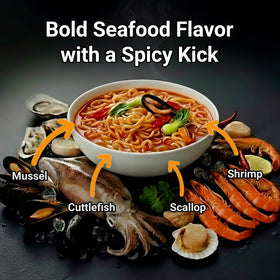Nongshim Champong Ramyun steaming-bowl, inviting warm, ready-to-eat comfort