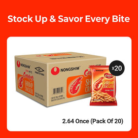 Nongshim Gochujang Shrimp Crackers reflect Korean snack culture in store.