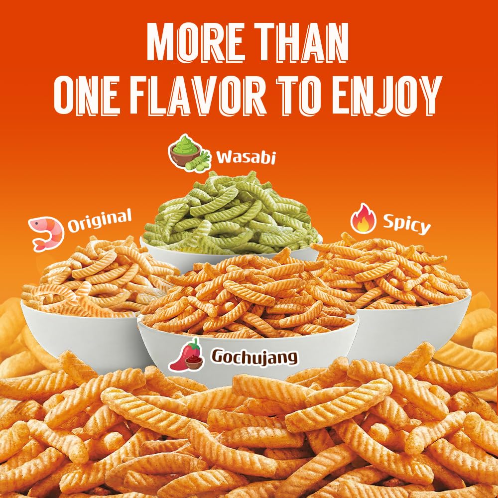 Nongshim Gochujang Shrimp Crackers ideal for movie nights and gatherings.