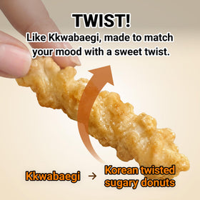 Drizzle of acacia honey over Nongshim Honey Twist for natural sweetness