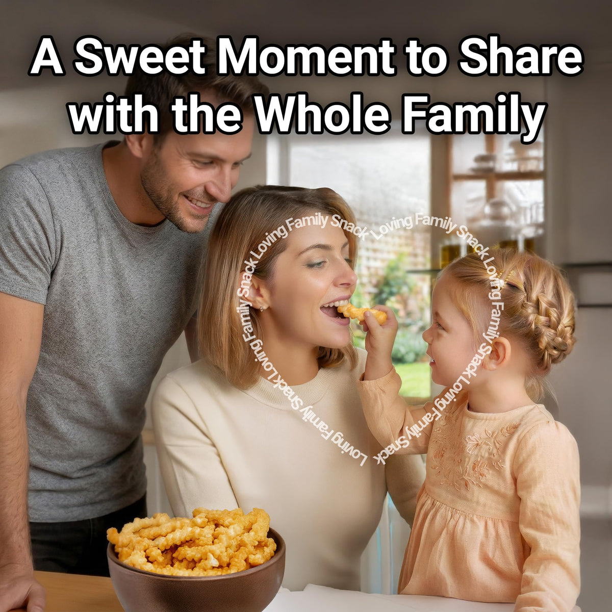 Nongshim Honey Twist being shared by a family during a casual snack time