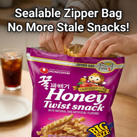 Nongshim Honey Twist resealable bag keeps crunch fresh for family snacking