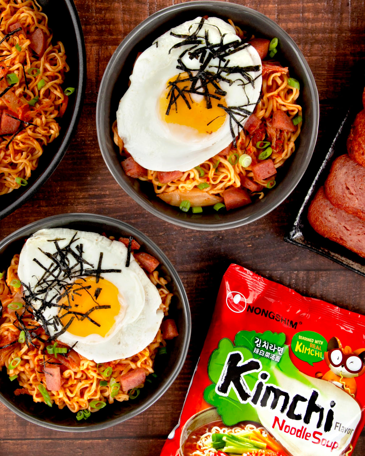 Nongshim kimchi broth base highlighting spicy, tangy flavor profile.