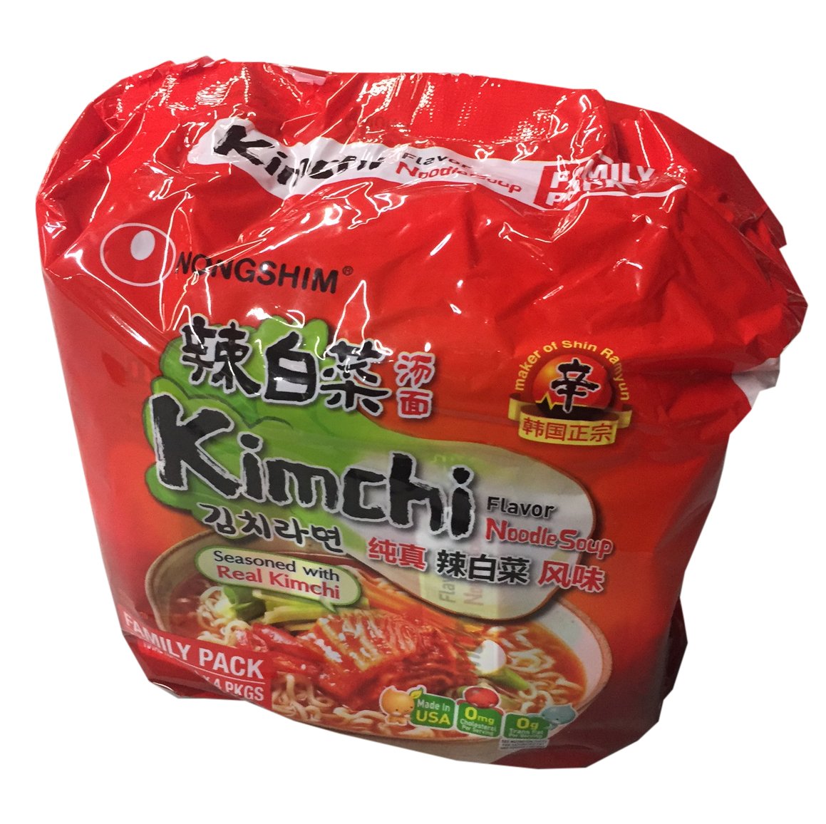 Nongshim Korean Ramen Family Pack ingredients close-up aids meal planning.