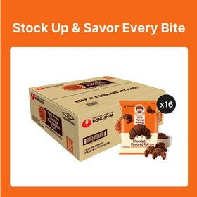 Nongshim Ppang Bujang chocolate roll snack with packaging note about freshness