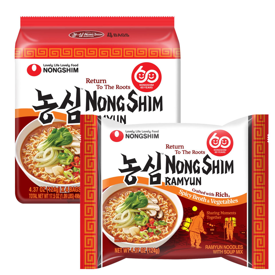 Nongshim Ramyun 4-pack ready for quick, comforting dinners.