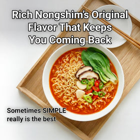 Nongshim Ramyun toppings with eggs and cheese for customization.