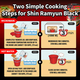 Nongshim Shin Black steaming bowl served for a comforting bite.