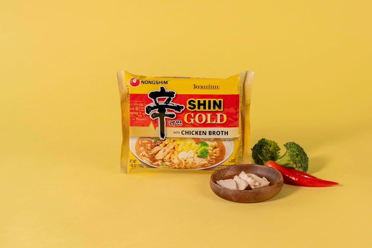 Served bowl of Shin Gold noodles steaming to invite appetite