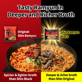 Nongshim Shin Ramyun Black thick noodles with bold broth deliver a satisfying ramen experience.