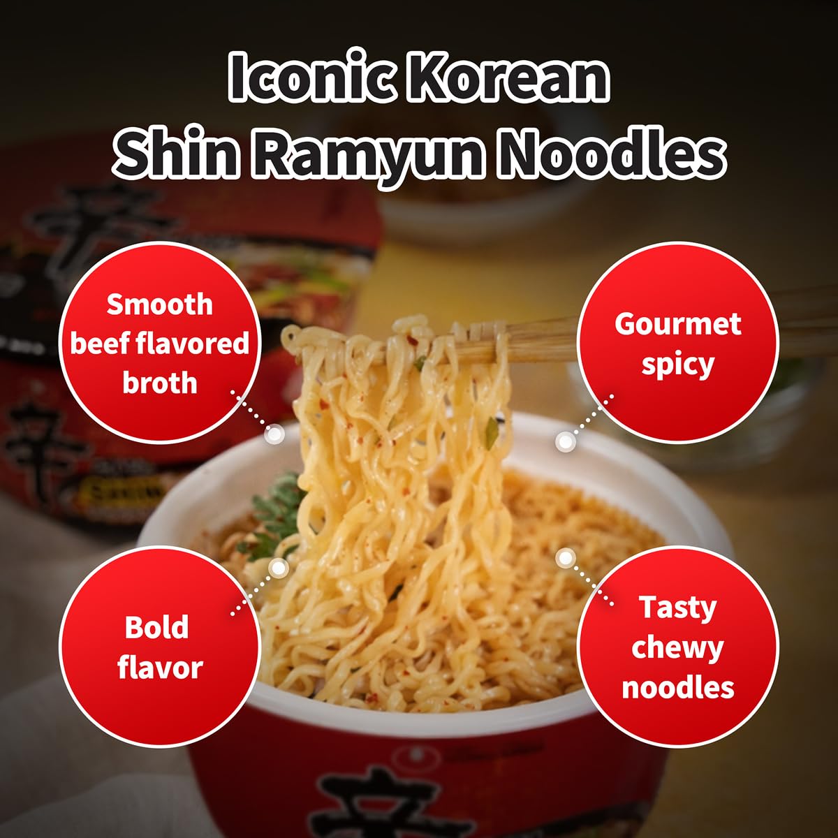 Microwave-ready Shin Ramyun Bowl setup for a fast, hot meal.