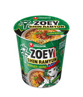 Nongshim Shin Ramyun Burger Hero noodles in cup ready for quick lunch