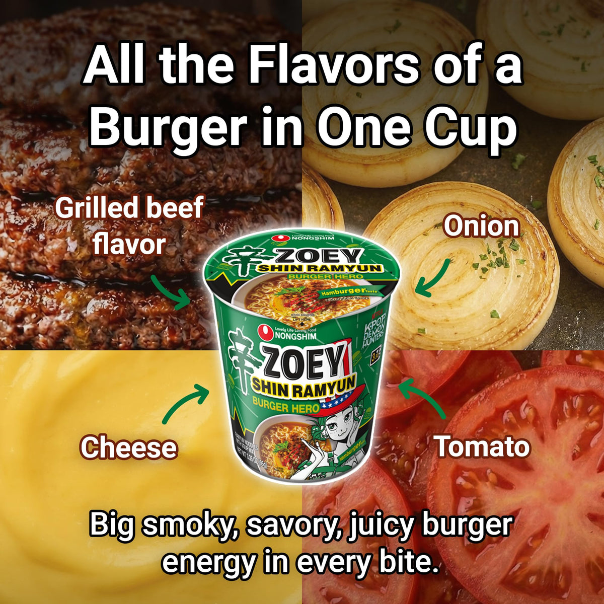 Nongshim Shin Ramyun Burger Hero six-pack for easy pantry stocking