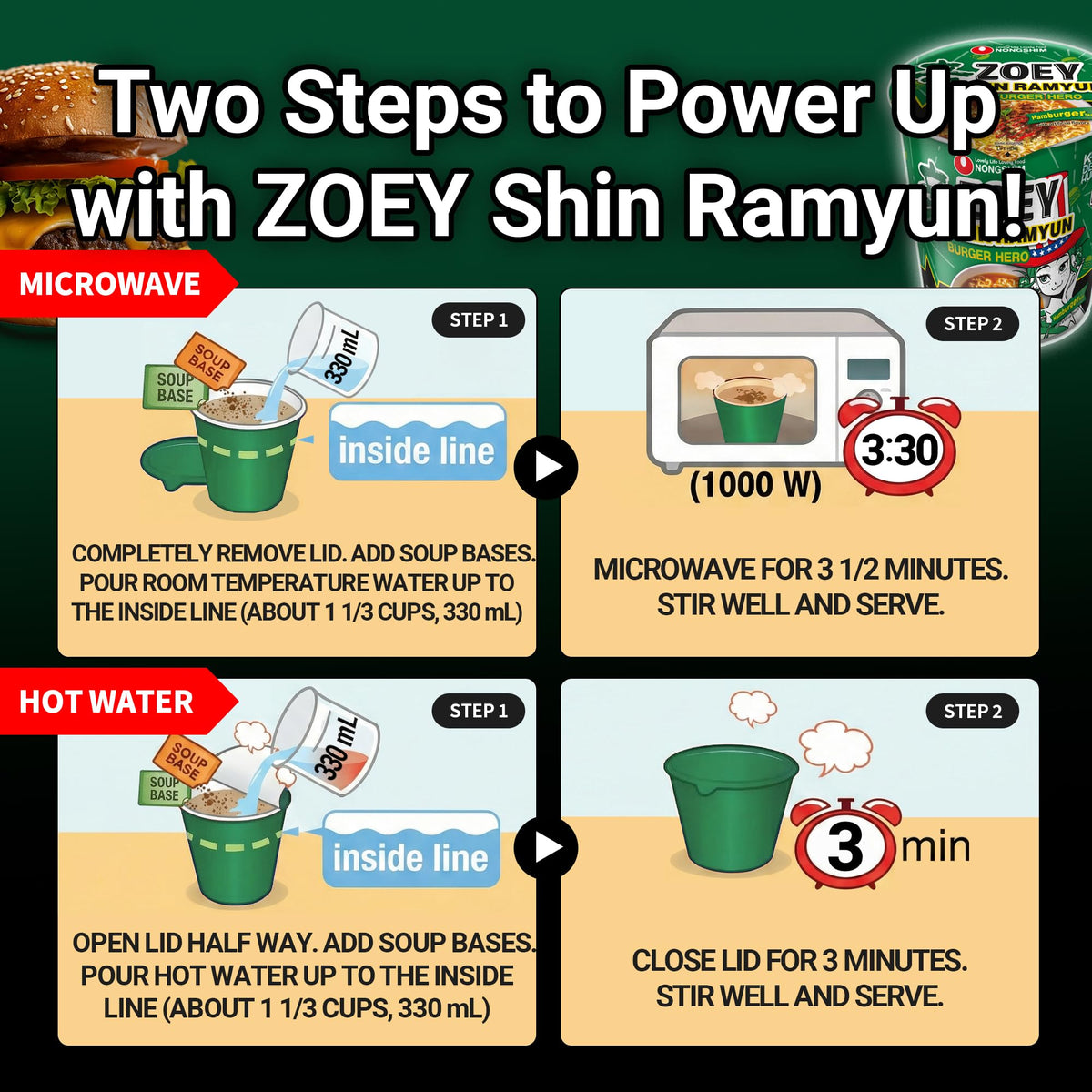 Nongshim Shin Ramyun Burger Hero noodles hold sauce for perfect bite