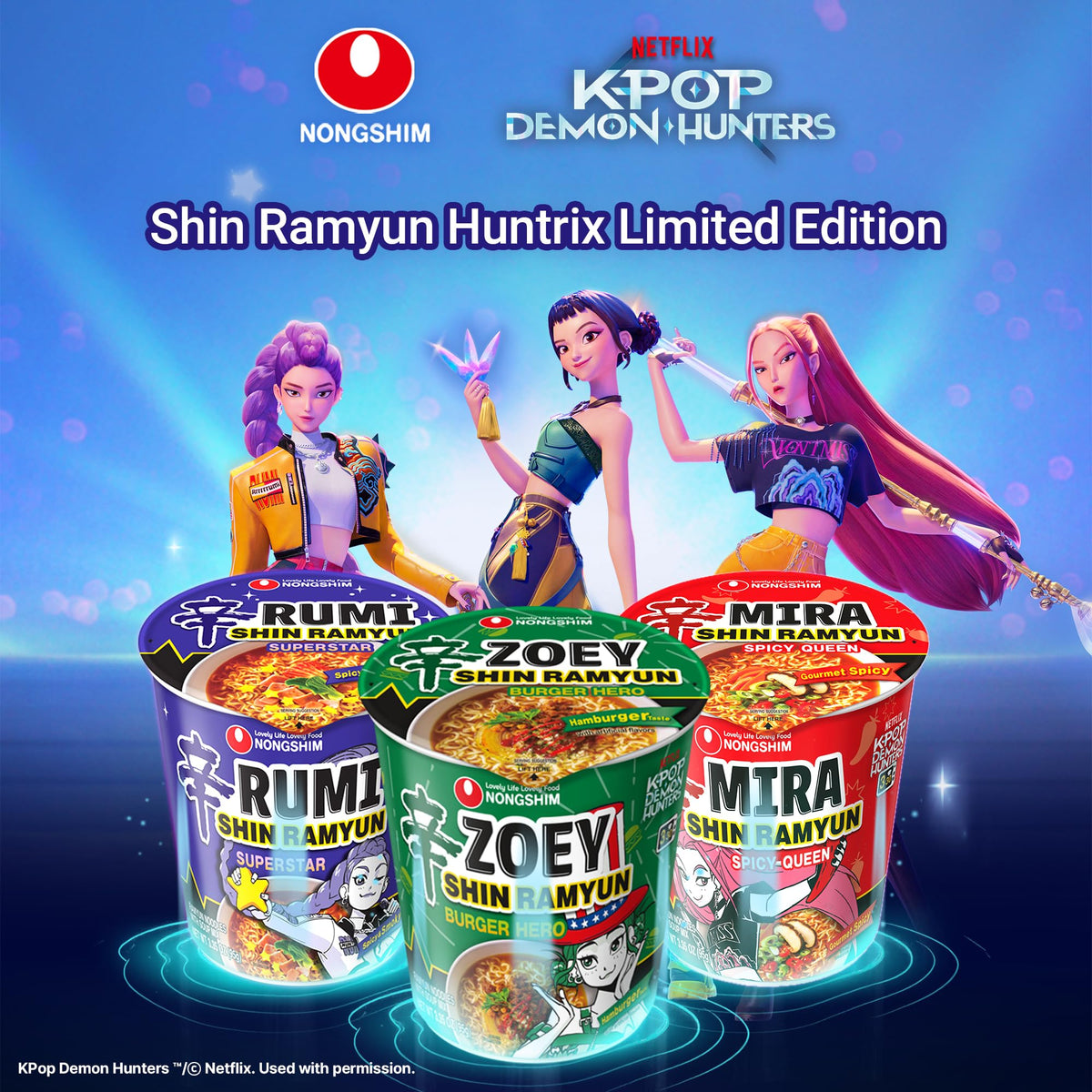 Nongshim Shin Ramyun Burger Hero serving suggestion in shared bowl