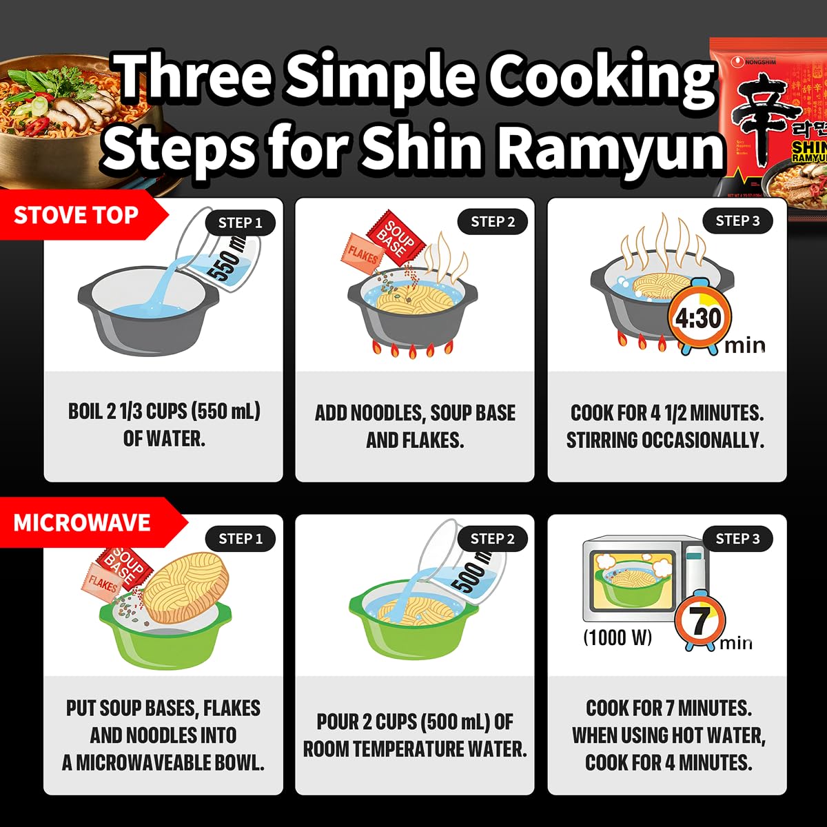 Chewy Shin Ramyun noodles close-up capturing texture and aroma