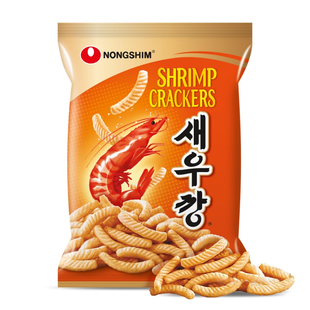 Nongshim Shrimp Crackers crispy texture closeup for a satisfying bite.